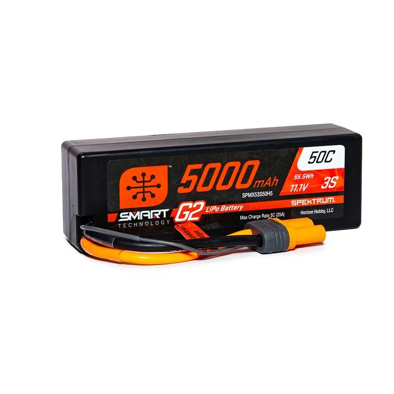 Bateria SPEKTRUM Smart G2 LiPo 11.1V 5000mAh 3S 50C Hardcase IC5